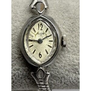Elgin‎ Manual Wind Ladies Watch Works 16MM 5" Stretch Band J49
